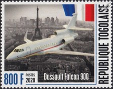 Dassault Falcon 900 F900 aeronave Jato de negócios Francês/Paris Selo Togo (2020) comprar usado  Enviando para Brazil