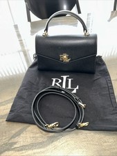 Bolsa/alça superior feminina Ralph Lauren pequena preta com acabamento dourado., usado comprar usado  Enviando para Brazil