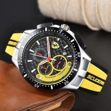 Moda masculina Fórmula 1 Scuderia Ferrari 42mm relógio cronógrafo de luxo silicone comprar usado  Enviando para Brazil