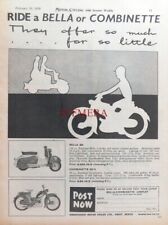 Ambassador BELLA Scooter & COMBINETTE 50cc ciclomotor ADVERT: 1959 impressão de motocicleta comprar usado  Enviando para Brazil