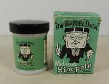 Antigo Jarro de pomada Sinapole da década de 1930 MacLaren na caixa original Little Doctor puro!, usado comprar usado  Enviando para Brazil