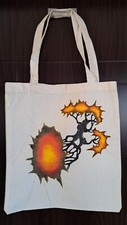 BOLSO DE MANO PINTADO A MANO DIRECTAMENTE DEL ARTISTA LONA ALGODÓN UNISEX ESPINAS ARTE segunda mano  Embacar hacia Mexico