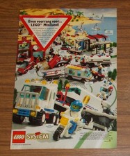 Używany, Rzadka reklama LEGO System Town 6346 prom kosmiczny Escorte 6397 stacja benzynowa 1992 na sprzedaż  Wysyłka do Poland