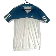 Camisa polo Adidas tenis para hombre - talla S - blanca y azul mangas S - Climacool, golf segunda mano  Embacar hacia Argentina