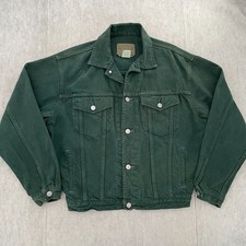 Jaqueta jeans vintage Gap adulto pequeno verde caminhoneiro caimento quadrado algodão masculina anos 90 P comprar usado  Enviando para Brazil