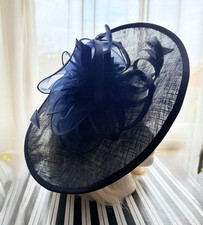 Navy fascinator hat for sale  EPPING