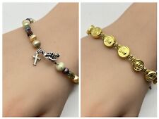 Lote de 2 pulseiras religiosas crucifixo cruz fé santo comprar usado  Enviando para Brazil
