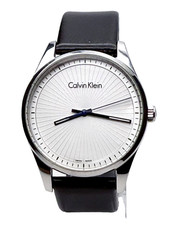 RELÓGIO MASCULINO CALVIN KLEIN K8S211 FEITO NA SUÍÇA MOSTRADOR BRANCO CETIM PULSEIRA DE COURO PRETO comprar usado  Enviando para Brazil