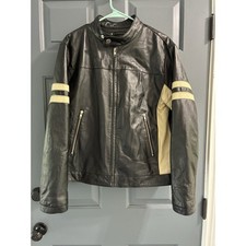 Jaqueta de Moto Racer Wilson’s Leather M. Julian preta listrada creme couro M comprar usado  Enviando para Brazil