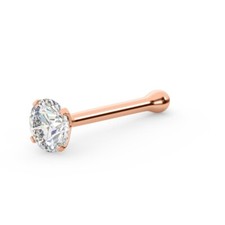 Piercing de barra de bola de nariz de diamante con certificación IGI oro rosa 14K 0,03 quilates segunda mano  Embacar hacia Mexico
