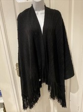 Ladies black fringed for sale  BOLTON
