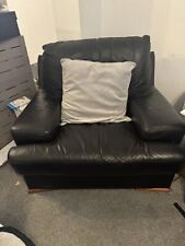 Black leather armchair for sale  BEACONSFIELD