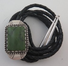 Gravata bolo elegante sudoeste prata esterlina e jade verde qualidade comprar usado  Enviando para Brazil