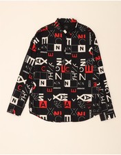 Camisa gráfica masculina padrão abstrato ARMANI EXCHANGE GG preta algodão AN03 comprar usado  Enviando para Brazil