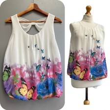 Colete fofo plissado estampa de borboleta festival tamanho 8 10 chiffon arco rosa flutuante, usado comprar usado  Enviando para Brazil