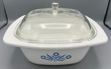 Forno holandês Corningware Blue Cornflower P - 34 -B 4 quartos com tampa de vidro P-12-C comprar usado  Enviando para Brazil