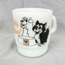 Caneca de vidro de leite vintage nutrição completa sol dourado copo publicitário cachorro e gato comprar usado  Enviando para Brazil