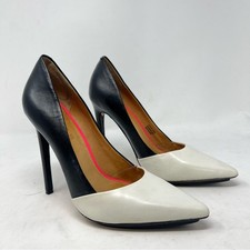 Zapatos de salón LAMB Cia Colorblock punta puntiaguda negro blanco talla 7,5 tacones de cuero segunda mano  Embacar hacia Mexico
