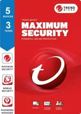 Usado, TREND MICRO MAXlMUM, internet, antivírus + segurança para 1-3 anos e 1-5 dispositivos comprar usado  Enviando para Brazil