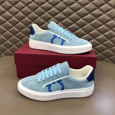 Sapatos esportivos masculinos Salvatore Ferragamo de couro com cadarço bloqueio de cor comprar usado  Enviando para Brazil