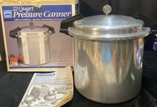 Panela de pressão vintage Mirro Matic 22 quartos canner e caixa M-0522-2 rebite e jiggler comprar usado  Enviando para Brazil