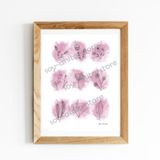 Flower doodle watercolor for sale  Miami