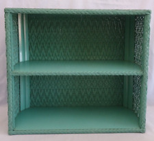 Decoração de parede vintage turquesa vime banheiro vaidade prateleira dupla meados do século, usado comprar usado  Enviando para Brazil