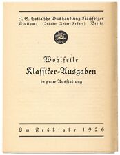 Cotta sche buchhandlung gebraucht kaufen  Hamburg