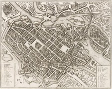 Wroclaw Polska Polonia Poland Plan Merian Incisione Engraving 1650 na sprzedaż  Wysyłka do Poland