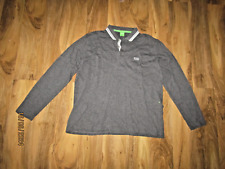 Męska plisowana koszulka polo HUGO BOSS Modern Fit Szara koszulka polo Top z długim rękawem rozm. L /XL na sprzedaż  Wysyłka do Poland