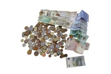 Pacote de moedas e notas internacionais 1,4 kg lote de trabalho de moeda de colecionador, usado comprar usado  Enviando para Brazil