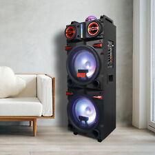 Alto-falante Bluetooth 9000W duplo 10" subwoofer sistema de som graves pesados festa e microfone comprar usado  Enviando para Brazil