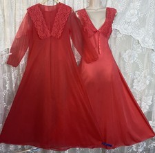 Vtg red chiffon for sale  Waxhaw