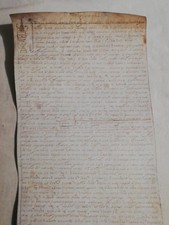 1586 manoscritto pergamena usato  Seniga