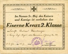 Verleihungsurkunde zum eiserne gebraucht kaufen  Hamburg