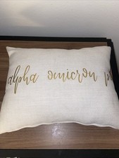 Fronha pequena branca Alpha Omicron Pi (AOII) (com inserção de travesseiro comprar usado  Enviando para Brazil