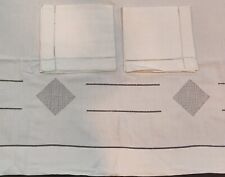 Usado, Juego Cama Lino Blanco Sábana Con Retour + 2 Fundas Bordado Días Venecia comprar usado  Enviando para Brazil