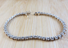 Pulseira de tênis vintage IOIOIO prata esterlina ouro Vermeil transparente Cz 7 1/2" #868, usado comprar usado Pulseira de tênis vintage IOIOIO prata esterlina ouro Vermeil transparente Cz 7 1/2" #868, usado comprar usado  Enviando para Brazil