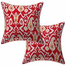Par de capas de travesseiro de algodão indiano com estampa de Ikat Kantha 16 x 16 comprar usado  Enviando para Brazil