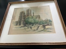 Vintage watercolor notre for sale  Salem
