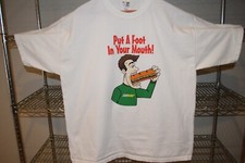 Camiseta masculina Subway vintage engraçada colocar um pé na boca sanduíche XXL 2X comprar usado  Enviando para Brazil