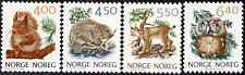 Conjunto de 4 selos Noruega MNH animais florestais pássaros esquilo castor coruja comprar usado  Enviando para Brazil