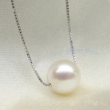 Usado, Colar Pingente de Pérola Branca Natural Redonda Mar do Sul Perfeito 18 Polegadas comprar usado  Enviando para Brazil