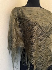 Poncho de renda feminino franja xale boho festival verde fio metálico comprar usado  Enviando para Brazil