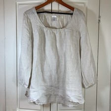 Túnica Lands End Linho Cottagecore Top Feminina XL Neutra Lagenlook Vovó Costeira comprar usado  Enviando para Brazil