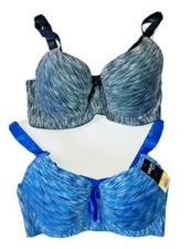 Usado, Conjunto de 2 Sutiãs Viola's Secret Tamanho 34D Azul Preto Acolchoado Underwired Cobertura Total comprar usado  Enviando para Brazil