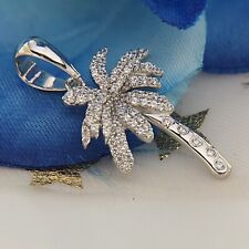 Usado, Pingente corrente redonda simulada em forma de palmeira de diamante folheado a ouro branco 14k comprar usado  Enviando para Brazil