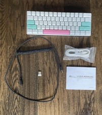Teclado personalizado Royal Kludge RK61 Gamer branco rosa azul sem fio Bluetooth comprar usado  Enviando para Brazil