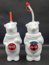 Usado, Lote de garrafas e canudos vintage de plástico branco Coca-Cola urso polar comprar usado Usado, Lote de garrafas e canudos vintage de plástico branco Coca-Cola urso polar comprar usado  Enviando para Brazil