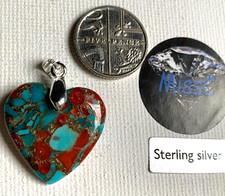 Turquoise coral heart for sale  RUGBY